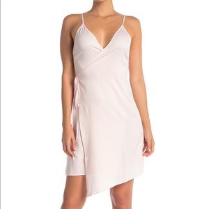 Shimera wrap satin lounge chemise nightgown dress
